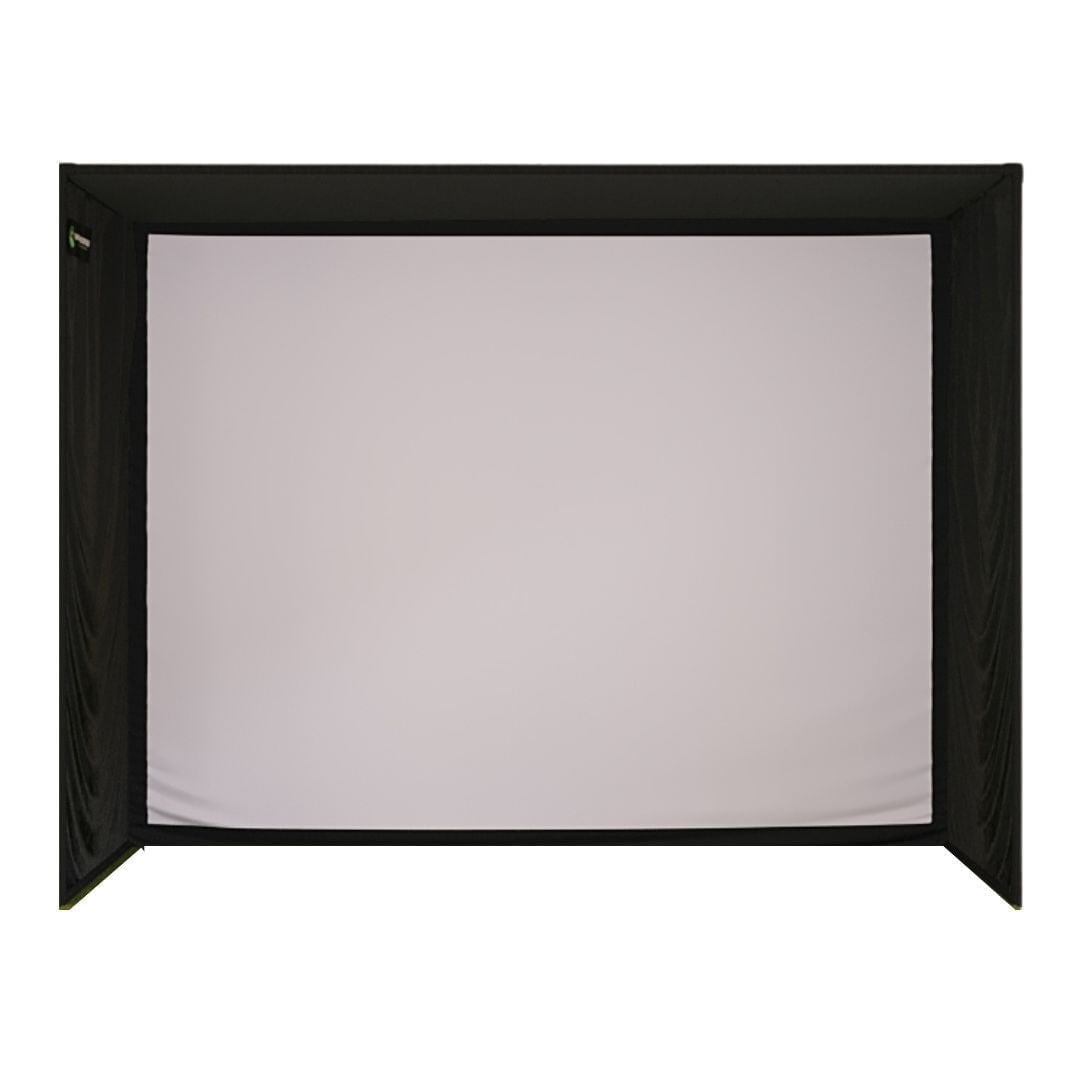 SIG10 simulator enclosure, black frame with white impact screen, on white