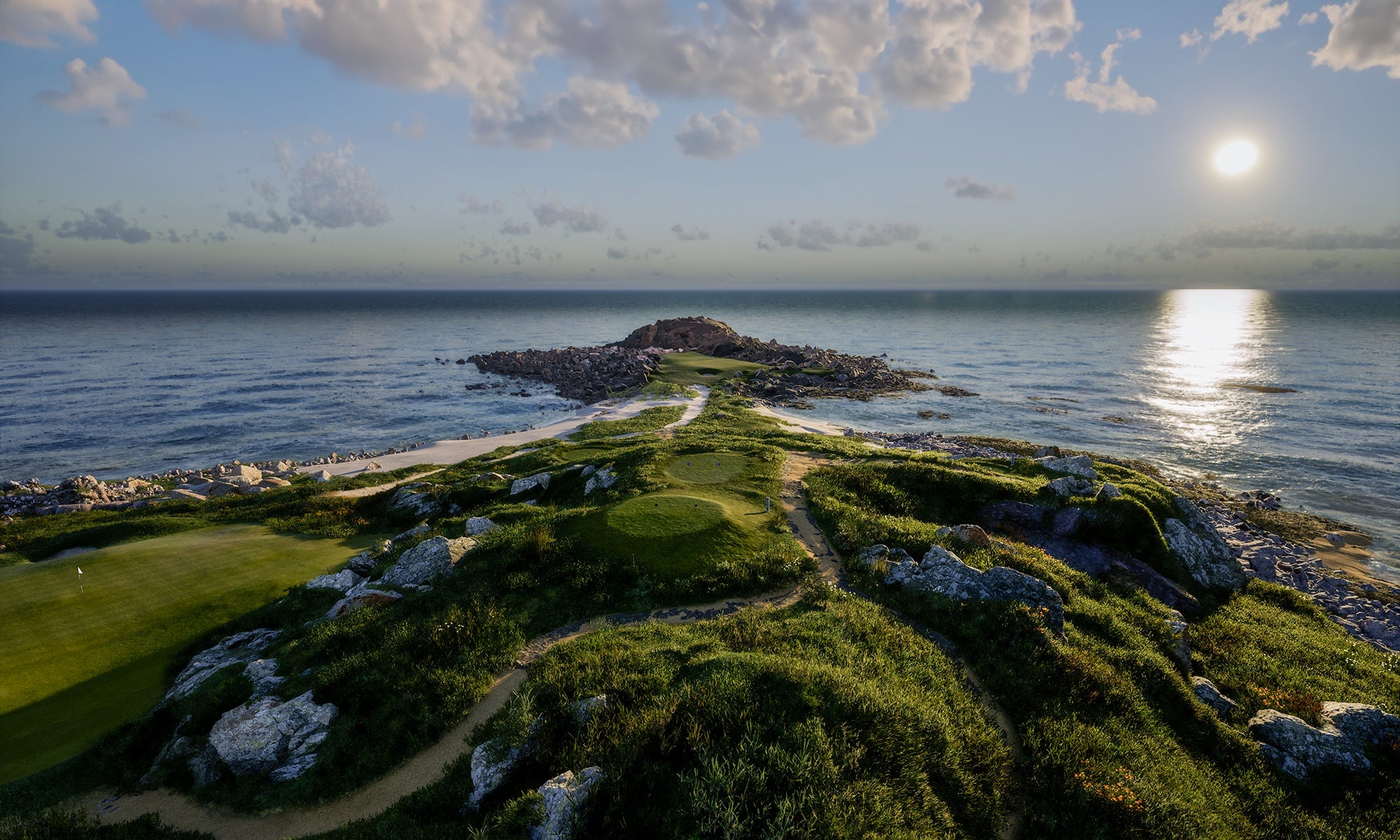 course view - Lofoten coastal hole at low sun, no HUD