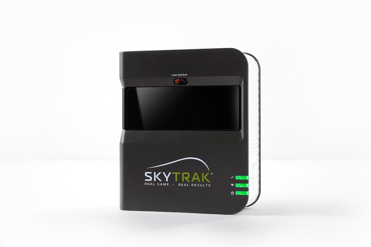 SkyTrak launch monitor, front view on white