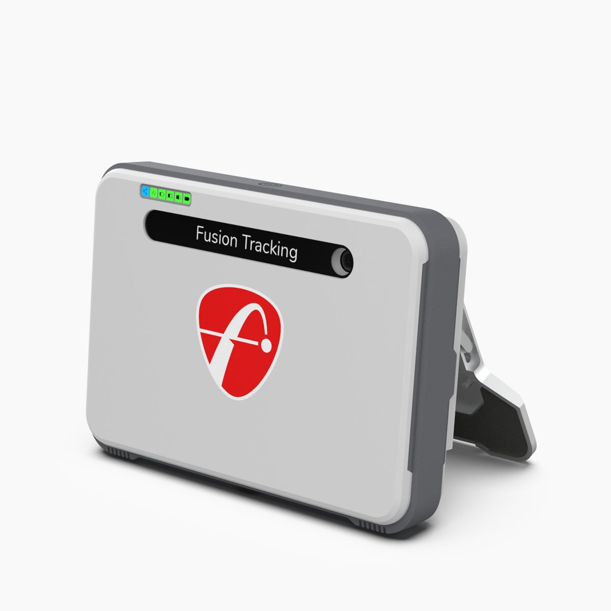 FlightScope Mevo+ launch monitor, side view on white