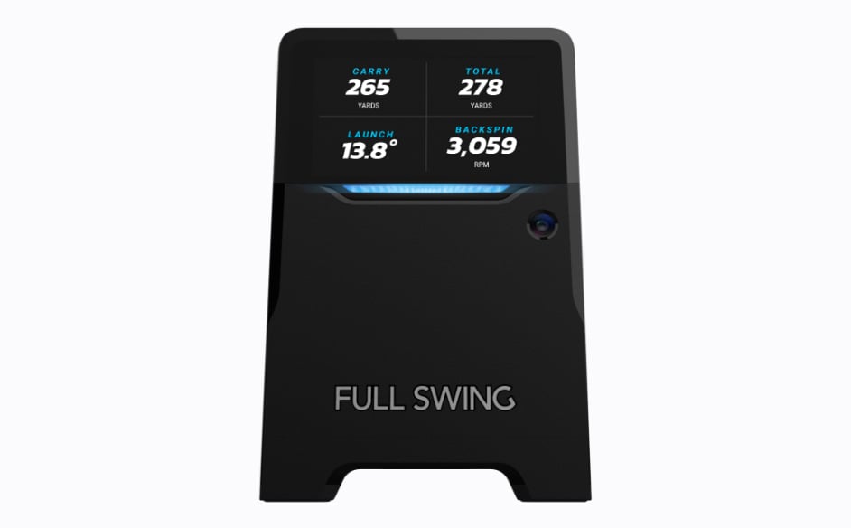 Full Swing KIT launch monitor with its display, front view