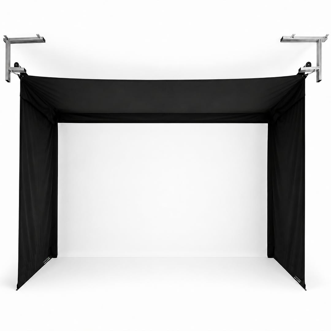 The SportScreen Vanish Series retractable impact screen, fully deployed